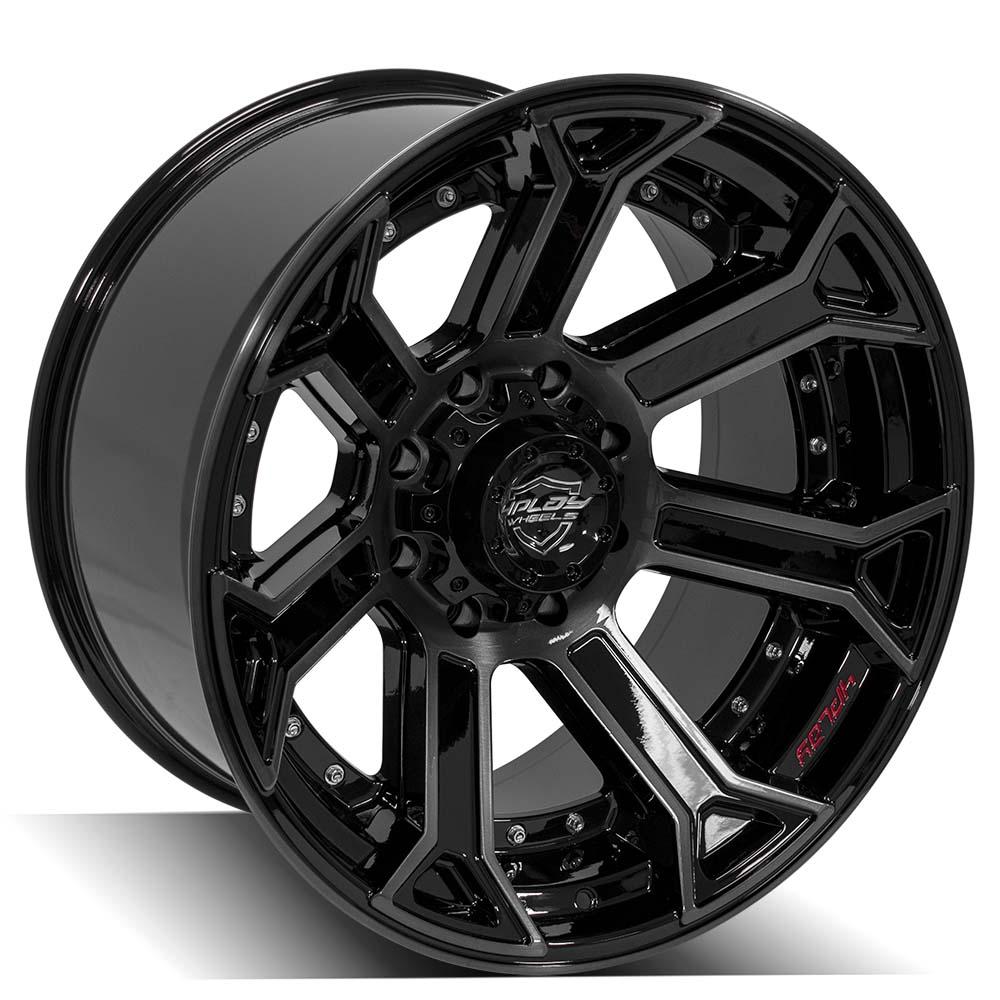 4PLAY Gen2 4P70 22x12 8x170mm Gloss Black w/ Brushed Face & Tinted Clear