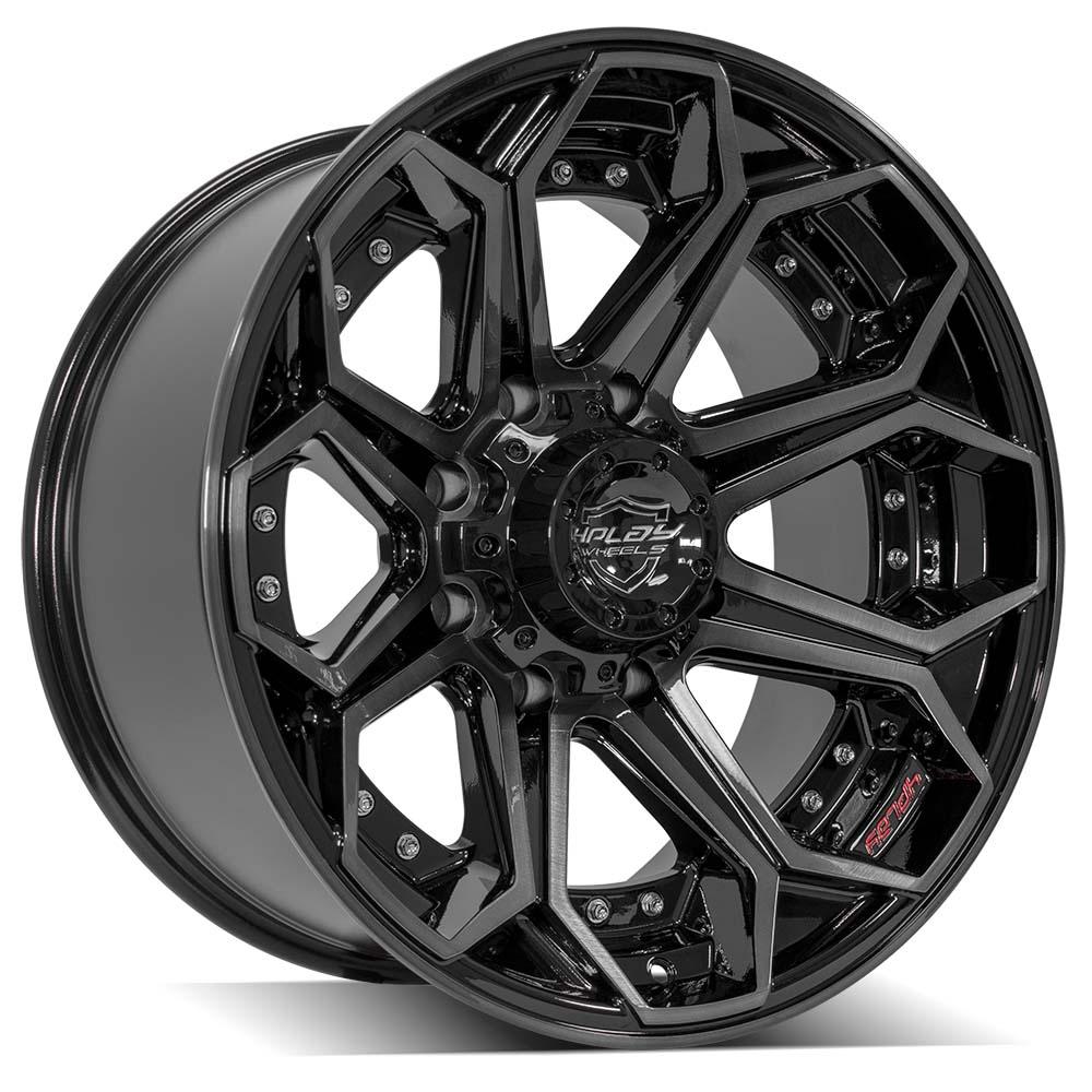 4PLAY Gen2 4P80R 20x10 8x170mm Gloss Black w/ Brushed Face & Tinted Clear