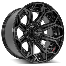 4PLAY Gen2 4P80R 20x10 8x180mm Gloss Black w/ Brushed Face & Tinted Clear