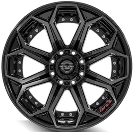 4PLAY Gen2 4P80R 22x12 8x170mm Gloss Black w/ Brushed Face & Tinted Clear