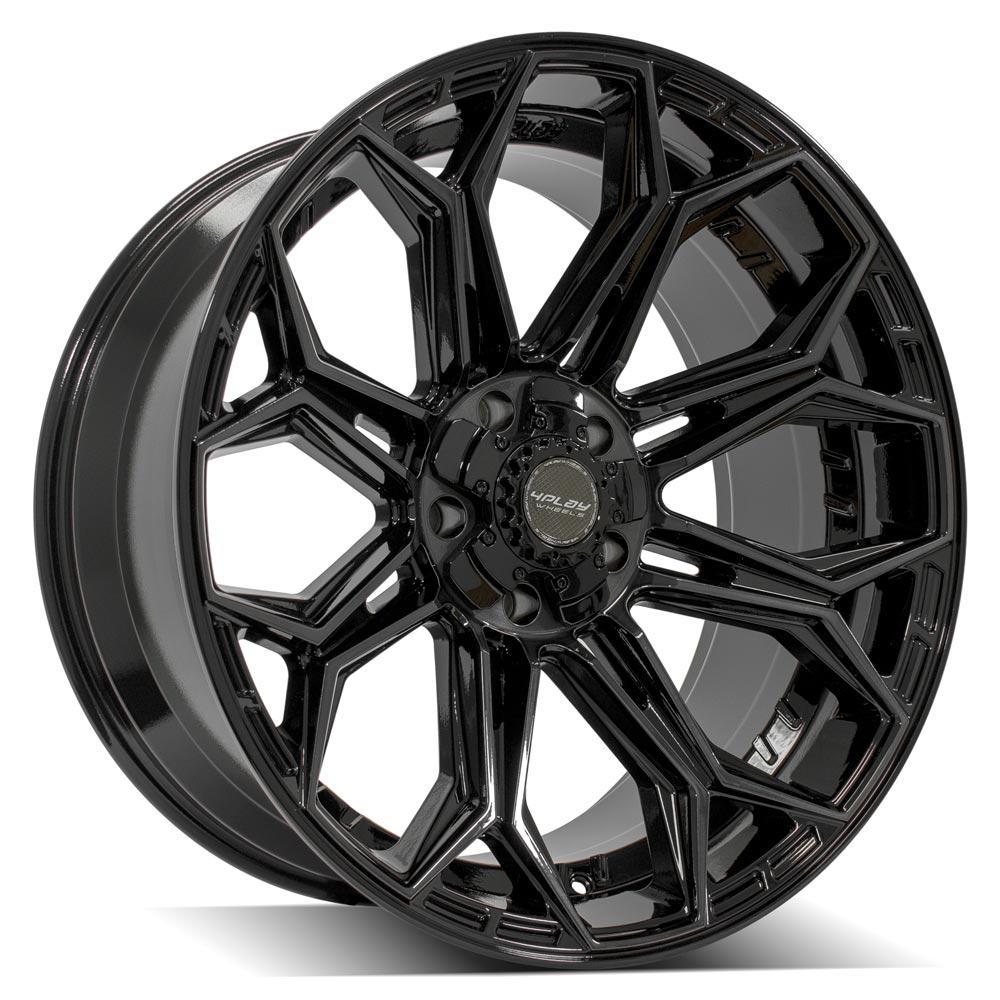4PLAY Gen3 4P83 22x10 5x5" & 5x5.5" Gloss Black w/ Brushed Face & Tinted Clear