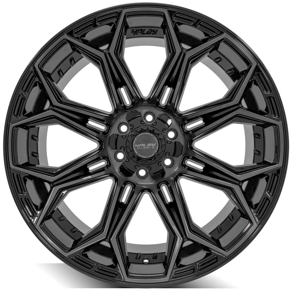 4PLAY Gen3 4P83 22x12 6x135mm & 6x5.5" Gloss Black w/ Brushed Face & Tinted Clear