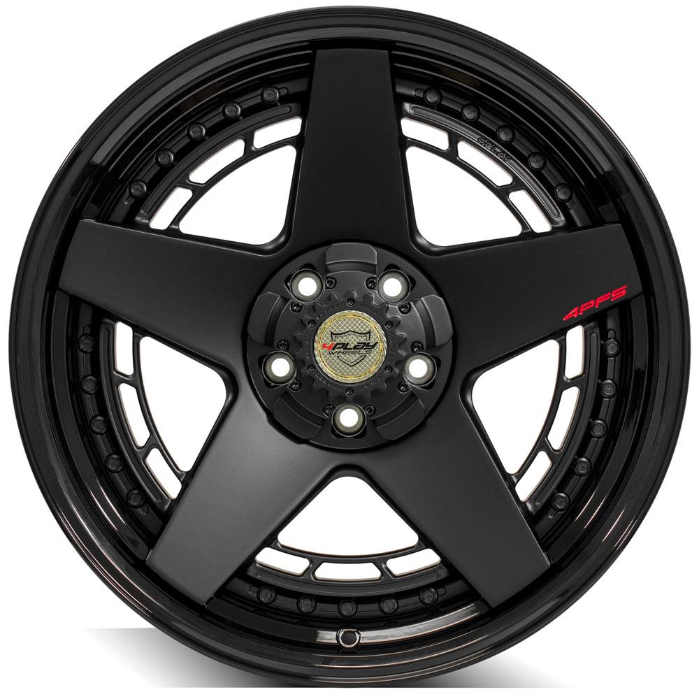 4PLAY Forged Series 4PF5 20x9 5x5" & 5x5.5" Matte Black Center w/ Gloss Black Barrel