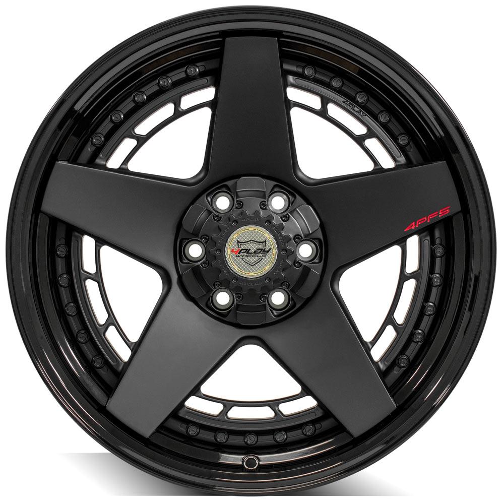 4PLAY Forged Series 4PF5 20x9 6x135mm & 6x5.5" Matte Black Center w/ Gloss Black Barrel