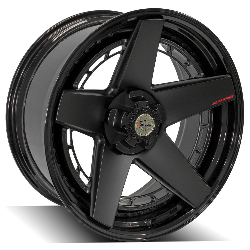4PLAY Forged Series 4PF5 22x10 5x5" & 5x5.5" Matte Black Center w/ Gloss Black Barrel