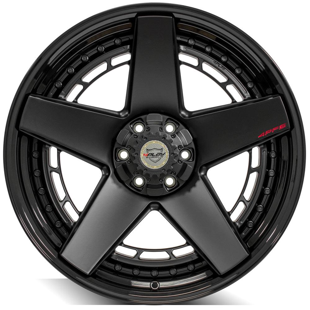 4PLAY Forged Series 4PF5 22x10 6x135mm & 6x5.5" Matte Black Center w/ Gloss Black Barrel