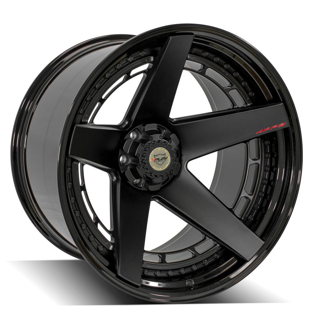 4PLAY Forged Series 4PF5 24x14 6x135mm & 6x5.5" Matte Black Center w/ Gloss Black Barrel