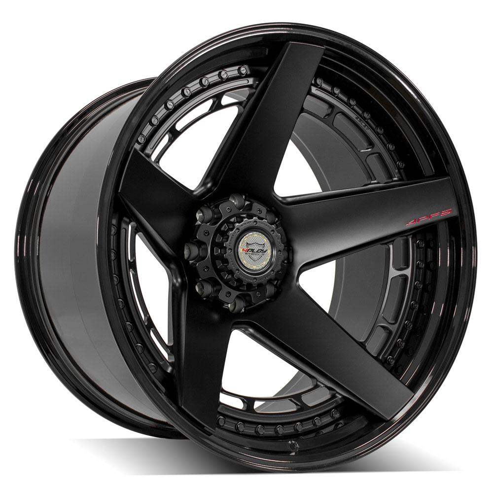 4PLAY Forged Series 4PF5 24x14 8x170mm Matte Black Center w/ Gloss Black Barrel