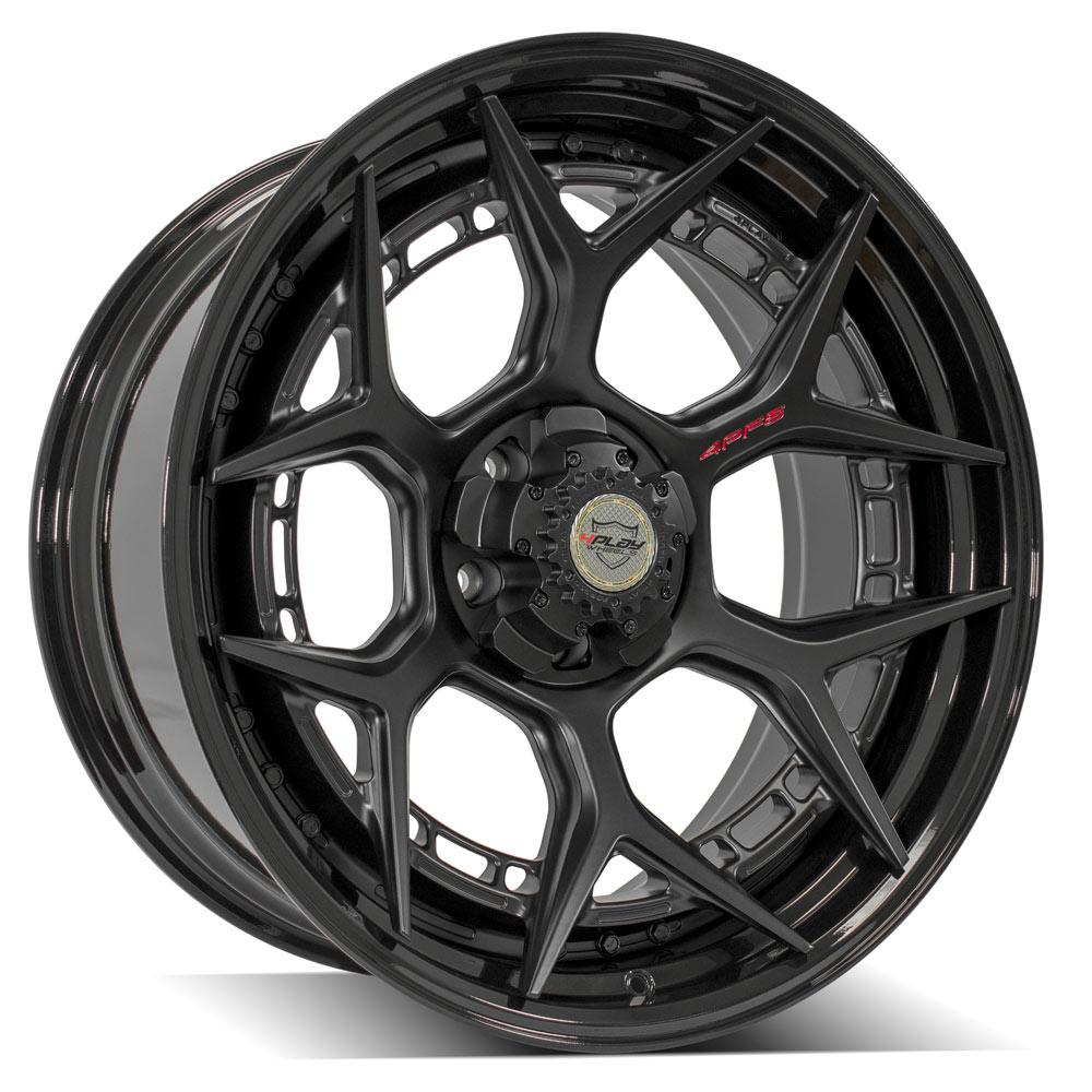 4PLAY Forged Series 4PF6 22x10 5x5" & 5x5.5" Matte Black Center w/ Gloss Black Barrel