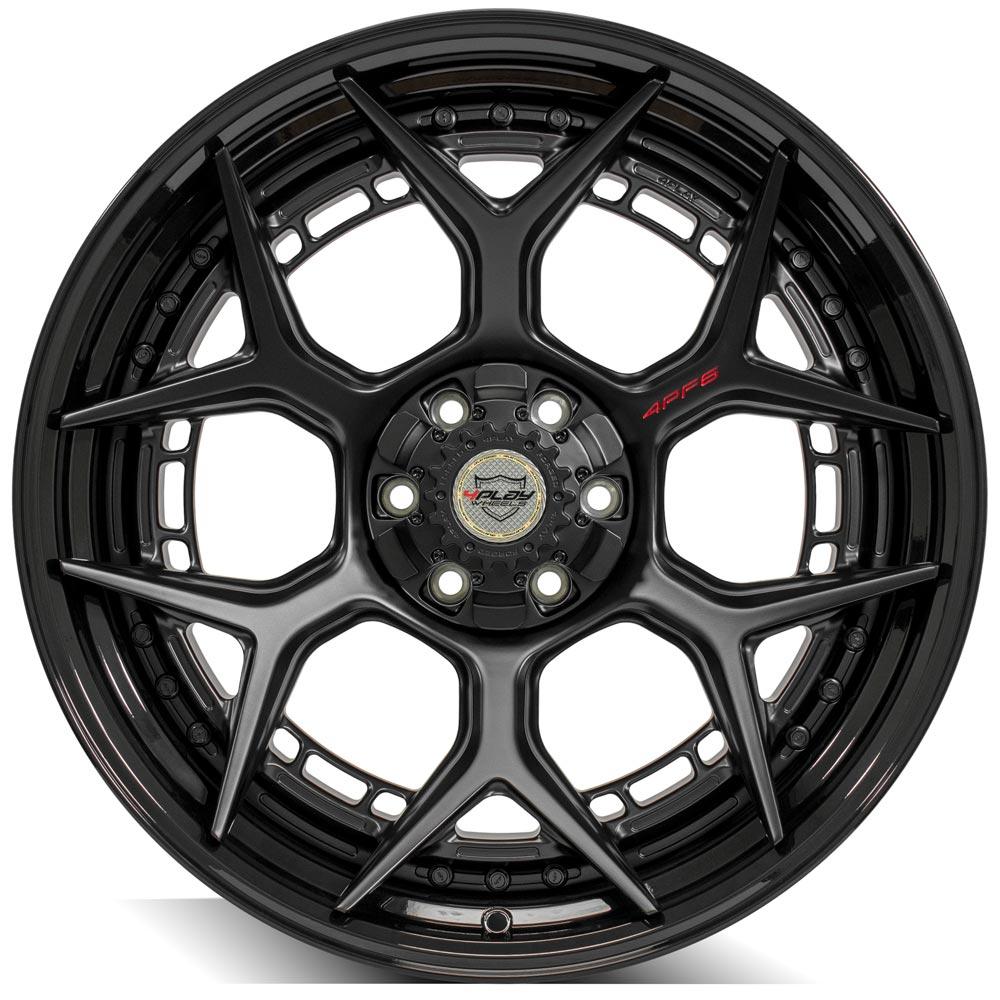 4PLAY Forged Series 4PF6 22x10 6x135mm & 6x5.5" Matte Black Center w/ Gloss Black Barrel