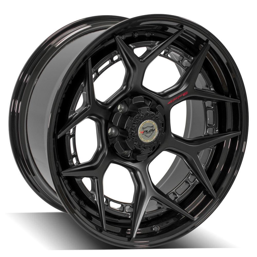 4PLAY Forged Series 4PF6 22x10 6x135mm & 6x5.5" Matte Black Center w/ Gloss Black Barrel