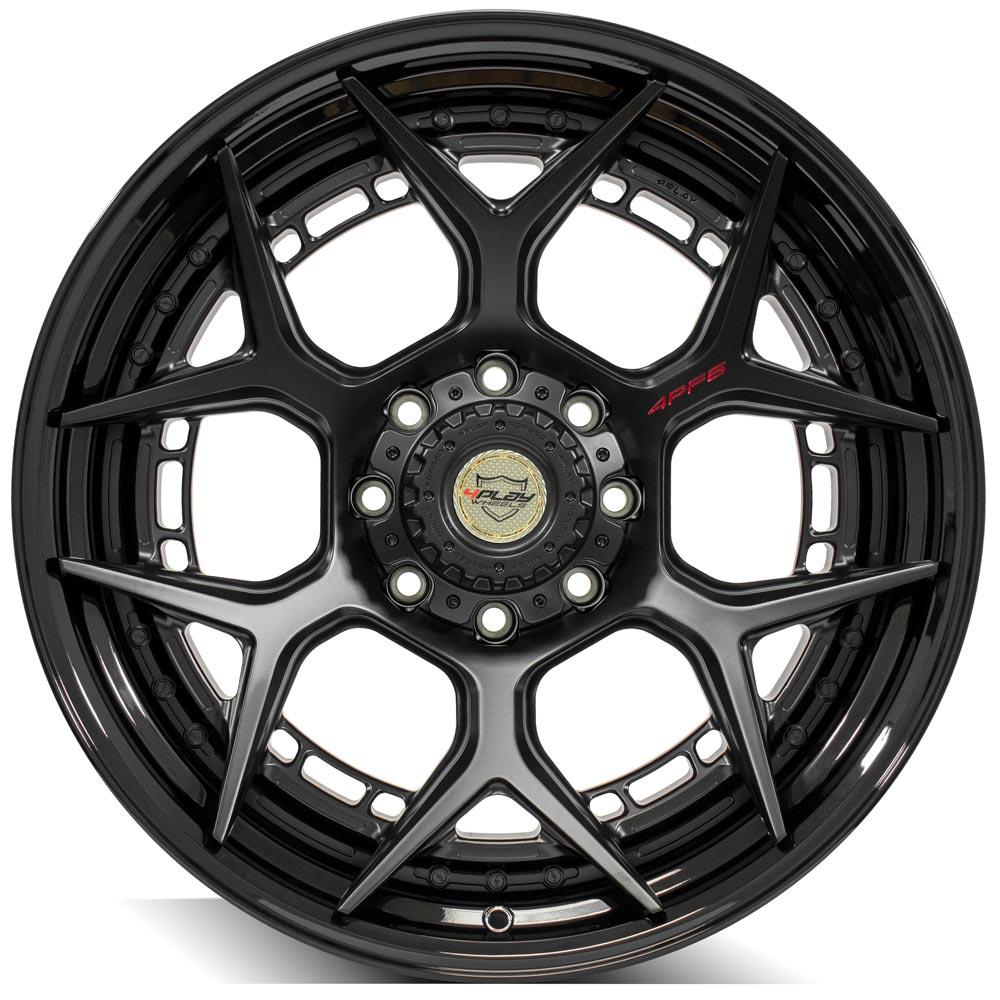 4PLAY Forged Series 4PF6 22x10 8x6.5" Matte Black Center w/ Gloss Black Barrel