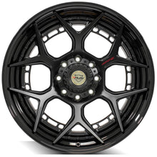 Cargar imagen en el visor de la galería, 4PLAY Forged Series 4PF6 22x10 8x6.5" Matte Black Center w/ Gloss Black Barrel
