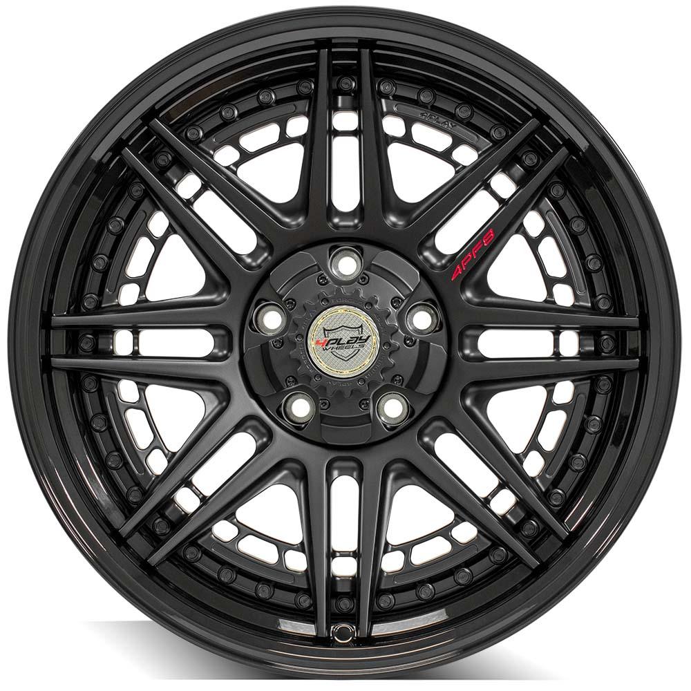 4PLAY Forged Series 4PF8 20x9 5x5" & 5x5.5" Matte Black Center w/ Gloss Black Barrel