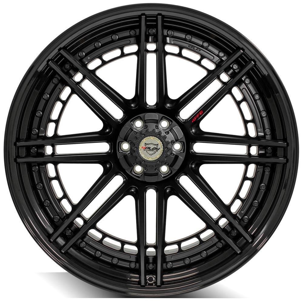 4PLAY Forged Series 4PF8 24x14 6x135mm & 6x5.5" Matte Black Center w/ Gloss Black Barrel