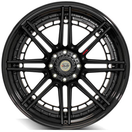 4PLAY Forged Series 4PF8 24x14 8x170mm Matte Black Center w/ Gloss Black Barrel