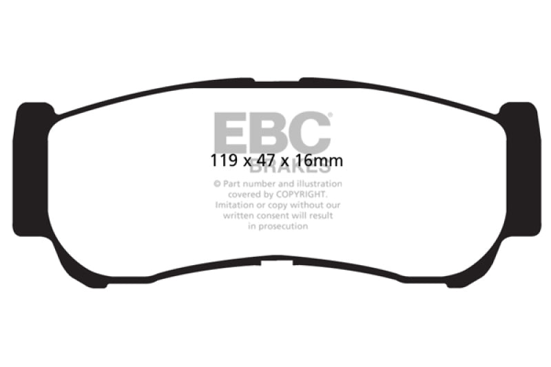 EBC 07-09 Hyundai Santa Fe 2.7 Pastillas de freno traseras Yellowstuff
