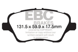 Pastillas de freno delanteras EBC 13+ Ford Fiesta 1.6 Turbo ST Redstuff