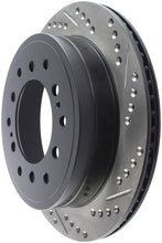Cargar imagen en el visor de la galería, StopTech Power Slot 03-09 Toyota 4 Runner / 03-09 Lexus GX470 Drilled &amp; Slotted Left Rear Rotor