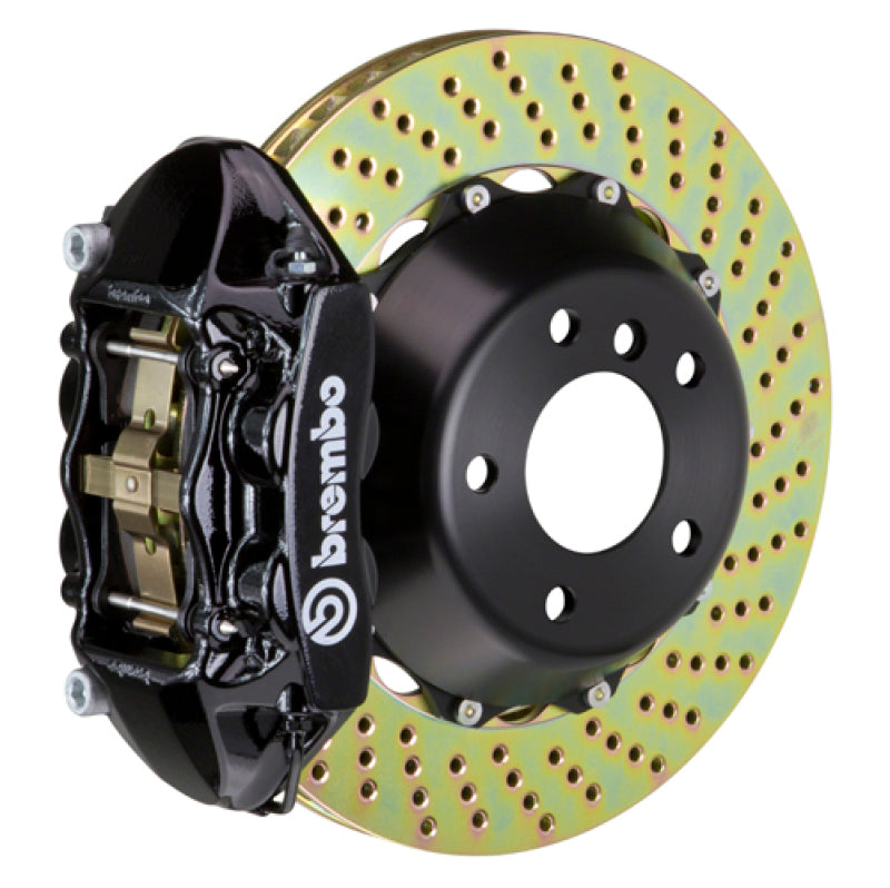Brembo 07-18 Wrangler/Wrangler Unlimited Trasero GT BBK 4 pistones fundidos 380x28 2 piezas rotor perforado-negro