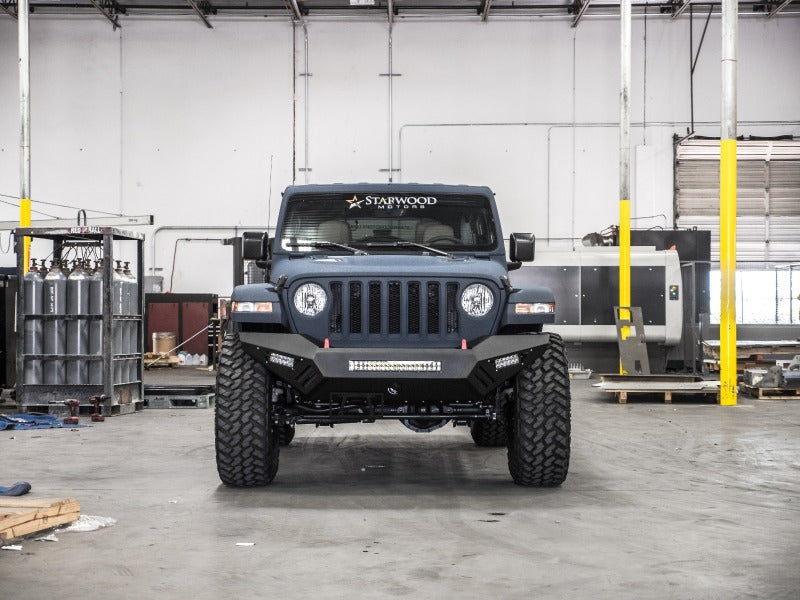 Road Armor 18-20 Jeep Wrangler JL SPARTAN Protector de placa protectora para parachoques delantero atornillado - Tex Blk