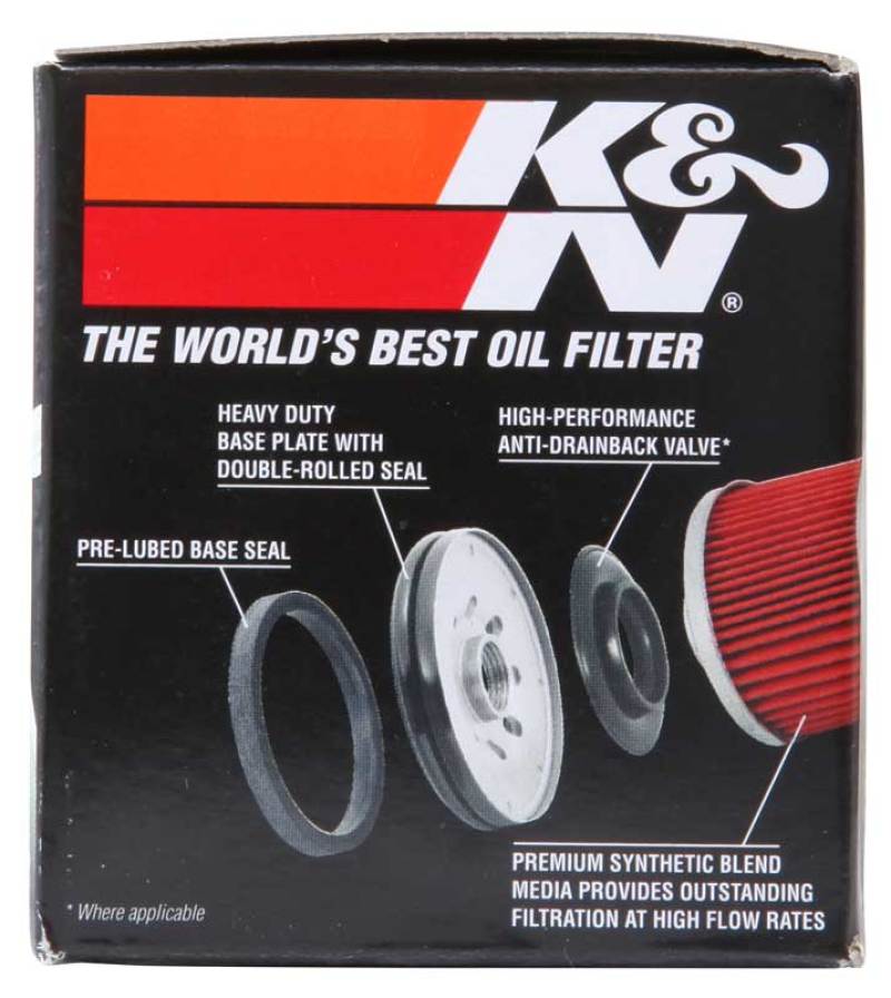Filtro de aceite K&amp;N Suzuki / Arctic Cat / Cagiva / Kawasaki / Kymco / Aprilia 2.813 pulgadas OD x 3.031 pulgadas H
