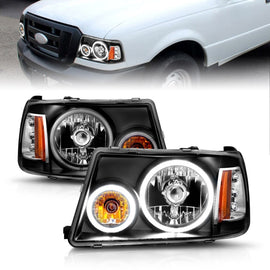ANZO 2001-2011 Ford Ranger Proyector Faros con Halo Negro (CCFL) 1 pieza