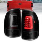 ANZO 1997-2004 Dodge Dakota luces traseras LED, carcasa negra, par de lentes ahumados