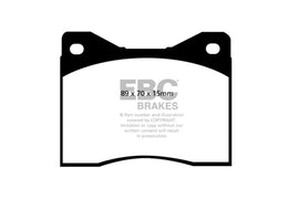 EBC 88-90 Lamborghini Countach 5.2 (Aniversario) Pastillas de freno traseras Yellowstuff