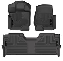 Cargar imagen en el visor de la galería, Husky Liners 21-24 Ford F-150 SuperCrew Weatherbeater Black Front &amp; 2nd Seat Floor Liners