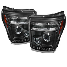 Cargar imagen en el visor de la galería, Spyder Ford Super Duty 11-15 Projector Headlights CCFL Halo DRL Blk Low 9006 PRO-YD-FS11-CCFL-BK