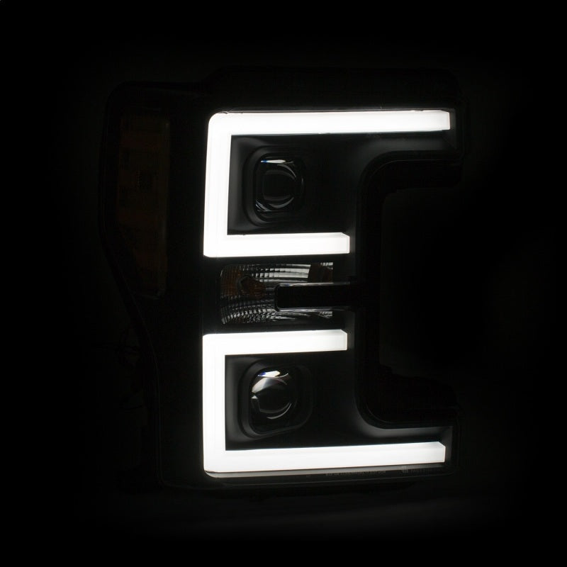 Faros delanteros LED ANZO 17-18 Ford F-250 Super Duty Faros delanteros LED estilo tablón negros (par)