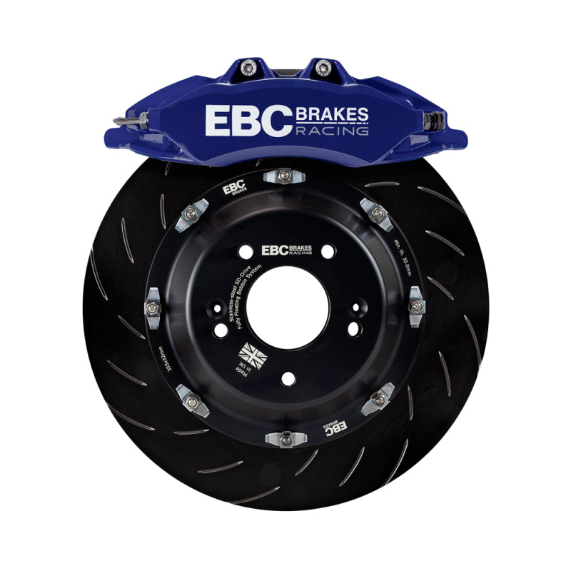 EBC Racing 2019+ BMW M235i (F44) Azul 6 pistones Apollo pinzas 355 mm rotores delantero grande kit de freno