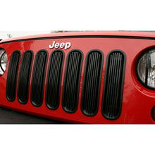 Cargar imagen en el visor de la galería, Rugged Ridge Billet Grille Insert Black 07-18 Jeep Wrangler JK