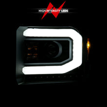 Cargar imagen en el visor de la galería, ANZO 2014-2015 GMC Sierra 1500 Faros delanteros con barra de luz, carcasa negra (tipo halógeno)