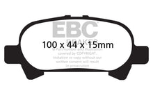 Cargar imagen en el visor de la galería, EBC 00-04 Toyota Avalon 3.0 Ultimax2 Rear Brake Pads