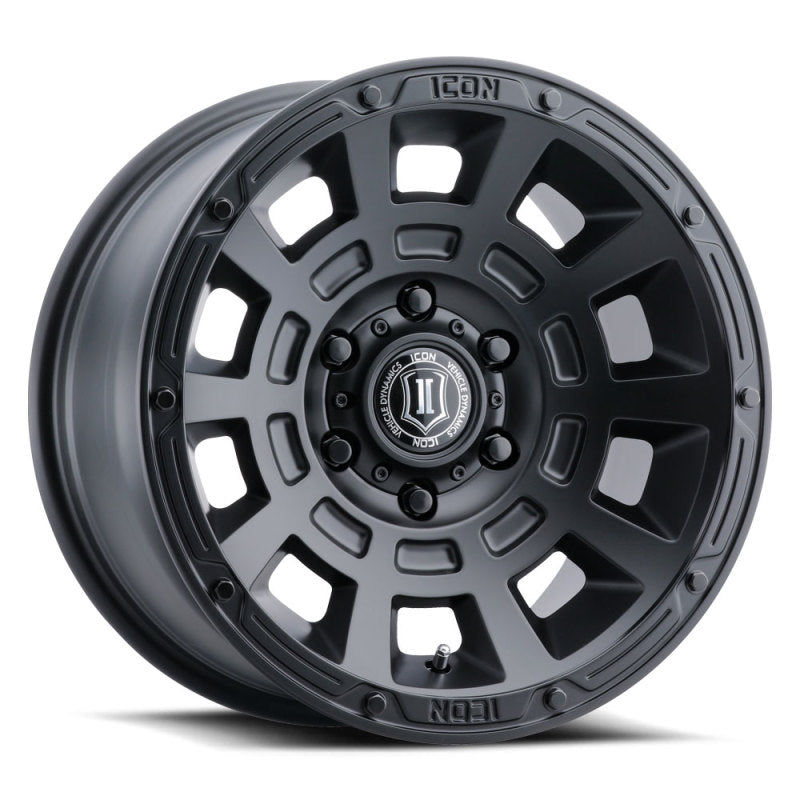 ICON Thrust 17x8.5 6x5.5 0mm Offset 4.75in BS Rueda negra satinada