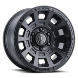 ICON Thrust 17x8.5 5x150 25mm Offset 5.75in BS Rueda negra satinada