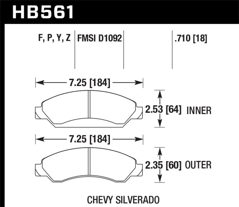 Hawk 07 Chevy Tahoe LTZ Pastillas de freno delanteras LTS