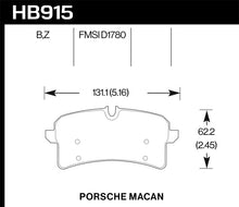 Cargar imagen en el visor de la galería, Pastillas de freno traseras Hawk 16-18 Porsche Macan Performance Ceramic Street