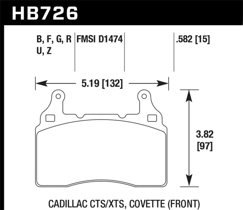 Hawk 10-17 Chevrolet Camaro HP+ Pastillas de freno delanteras compuestas