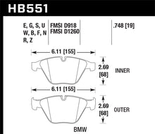Cargar imagen en el visor de la galería, Hawk 07-09 BMW 335d/335i/335xi / 08-09 328i/M3 HT-10 Pastillas de freno delanteras de carrera