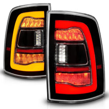 Cargar imagen en el visor de la galería, ANZO 09-18 Dodge Ram 1500 Luces traseras LED secuenciales negras con señal ámbar de retroceso