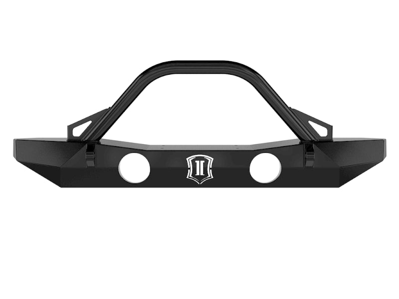ICON 07-18 Jeep Wrangler JK Pro Series Parachoques delantero de ancho medio con barra/pestañas