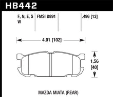 Cargar imagen en el visor de la galería, Hawk 01-03 Mazda Miata (w/ Sport Suspension) HT-10 Race Rear Brake Pads