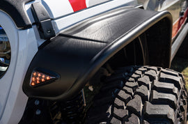 Bushwacker 2020 Jeep Gladiator Launch Edition bengalas de estilo plano, 4 piezas, color negro