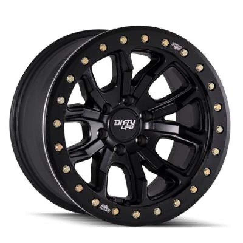 Dirty Life 9303 DT-1 17x9 / 6x139.7 BP / -12mm Offset / 106mm Hub Rueda negra mate - Beadlock