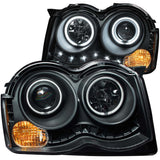 ANZO 2008-2010 Jeep Grand Cherokee Proyector Faros delanteros con Halo Negro (CCFL)