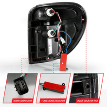Cargar imagen en el visor de la galería, ANZO 2004-2007 Dodge Grand Caravan luces traseras LED con barra de luz, carcasa negra, lente ahumada