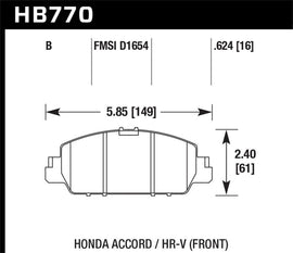 Pastillas de freno delanteras Hawk 13-17 Honda Accord HPS 5.0